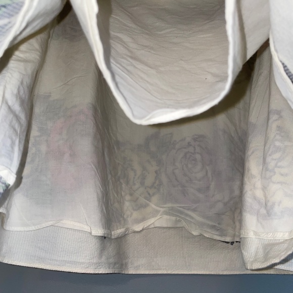 EUC Ann Taylor Loft Floral Print Cream Pleated A-line Full Short Skirt Size 16 - Picture 5 of 9